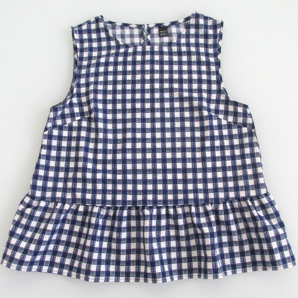 Women's Sleeveless Check Blouse Size Medium